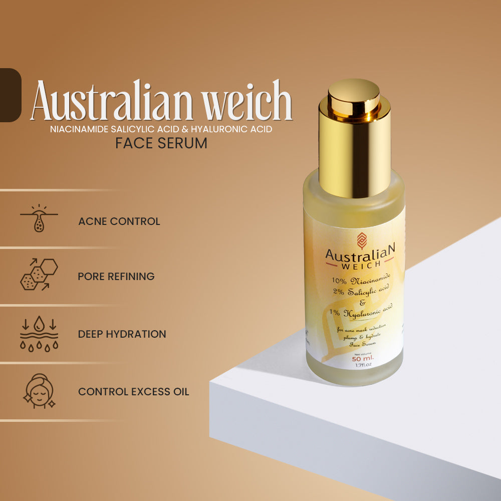 Australianweich, Niacinamide Salicylic Acid & Hyaluronic Acid Face Serum