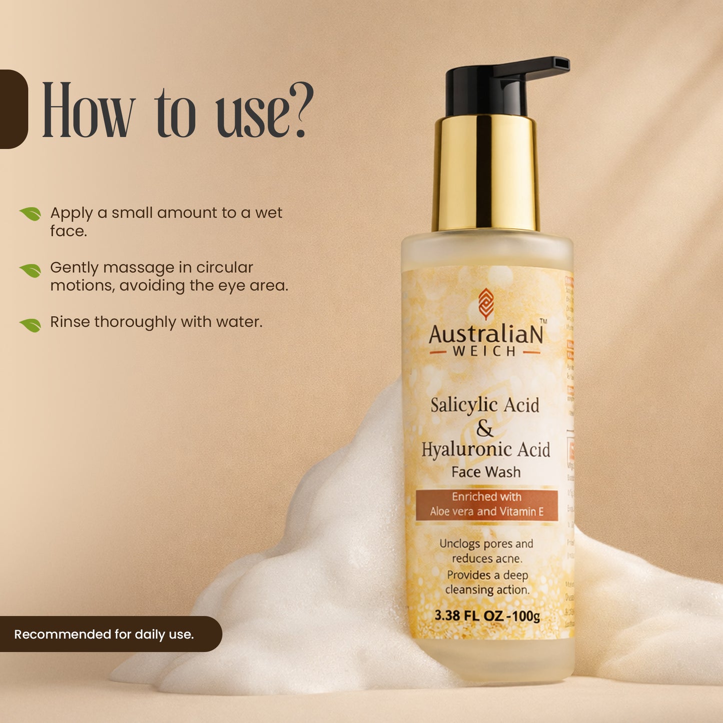 Australiaweich Salicylic Acid & Hyaluronic Acid Face Wash